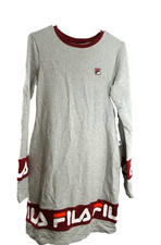 NWT Fila long sleeve t shirt dress logo street style Large sporty athleisure