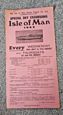 Isle of Man Special Day Excursions Sommer 1963 Zeittafel Dampfpaket