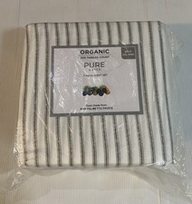 Pure Earth Organic Cotton 7-piece Sheet Set Stripe-Gray California King New