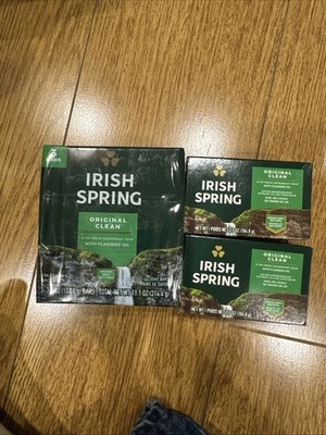 Irish Spring Bar Soap, Original Clean (4 oz) 5 Bars Of Sealed Soap