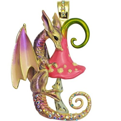 Kirks Folly Enchanted Forest Dragon Foldover Pendant goldtone