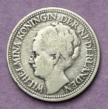 1947 Curaçao Dutch Caribbean 1/4 Gulden Silver Coin