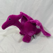 Vintage 1985 Animal Play Things Dinosaur Pterodactyl Stuffed Animal Plush Purple