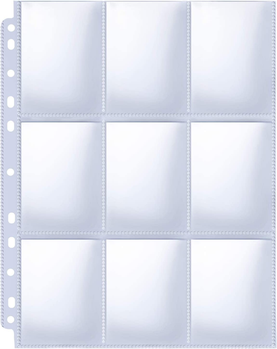 100 18-Pocket Pages Black - Toploading - 3-Ring Album - MTG - PKM - YGO