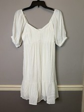 Nine West white gauze dress short sleeve small