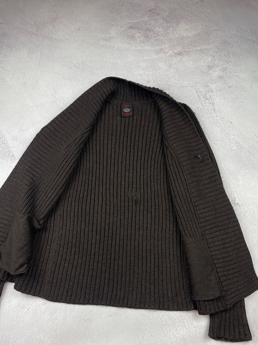 トップス Jean Paul Gaultier SOLEIL FUZZI Cardigan Vintage Rare Jean Paul Gaultier Fuzzi Knit Cardigan Sweater Brown