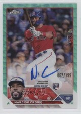 2023 Topps Chrome Rookie Aqua Wave Refractor /199 Narciso Crook #RA-NC Auto 4m0