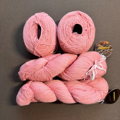 VINTAGE JOJOLAND CASHMERE - 4 Skeins Pink/Peach 400 Yards  Lace Weight - NOS - Photo 1/4