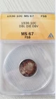 New Listing1936 Mercury Dime dbl die obv MS67  fsb