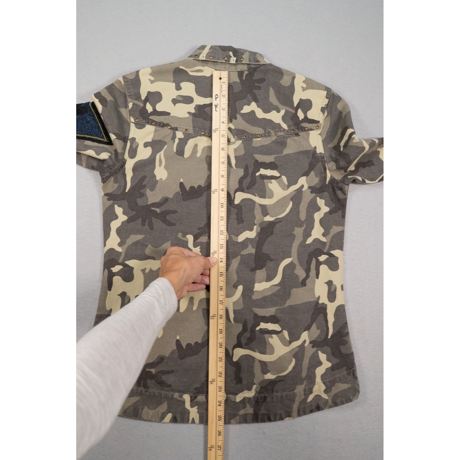 Women's Camo Utility Jacket Studded Western Ranch Workwear Zip Front XS image 5