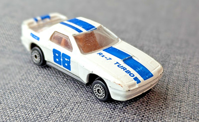 White & Blue Mazda Savanna RX-7 Turbo (Second Generation) Diecast Model