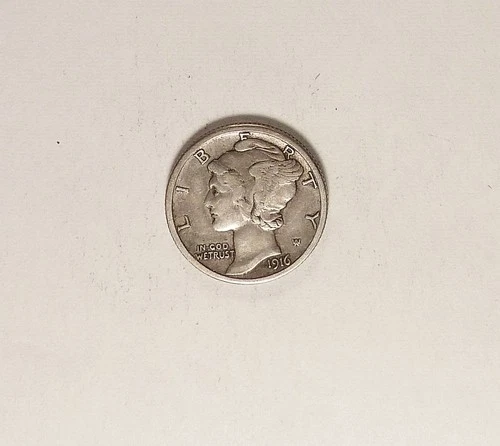 1916-S Mercury Dime grades VF/Btr, For Date Collector, Lt Scratch Through Nose