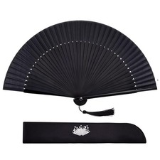 Hand Fan Foldable for Women, Folding Chinese Japanese Vintage Bamboo Silk Fan