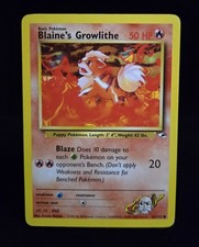 Pokémon TCG - BLAINE'S GROWLITHE - 62/132 - UNLIMITED - GYM HEROES (2000) - LP