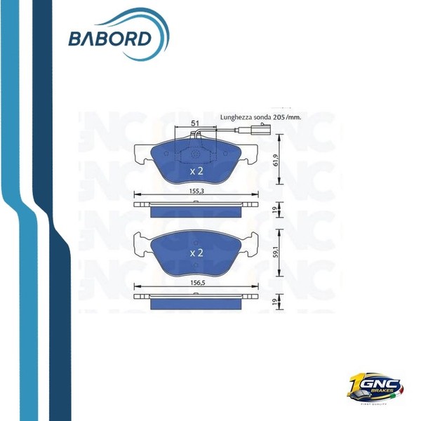 GNC P0993 Set BremsbeläGe Vorne FüR Alfa Romeo 166 Lancia Kappa 94--image