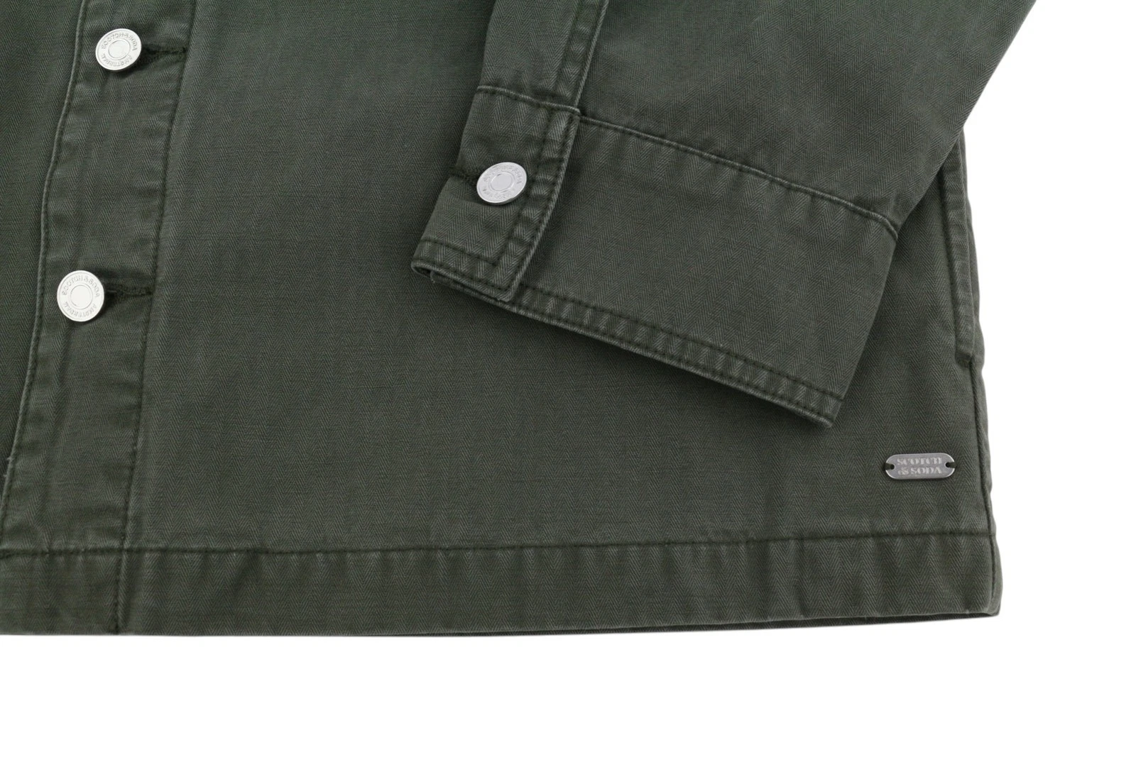 SCOTCH & SODA Men's Jacket M Dark Green Button-Up Oversized Unisex Lightweight - product detail image 6