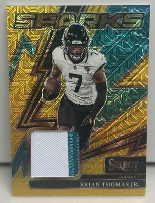 2025 Select Football - Sparks Patch - Brian Thomas Jr - Gold 7/10 Jersey # Jags