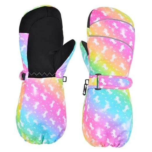 Kinder Skihandschuhe Kleinkind Fäustlinge wasserdicht Winter warm Medium Regenbogen Unicom