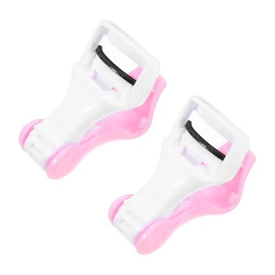 1 Set Portable Pink Eyelash Curler Reusable Makeup Clip Durable Push Type Tool - Image 1 of 4