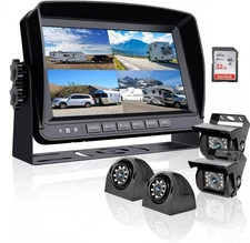 9 Inch Quad Monitor DVR Recorder +4 x AHD Reversing Camera Truck, RV