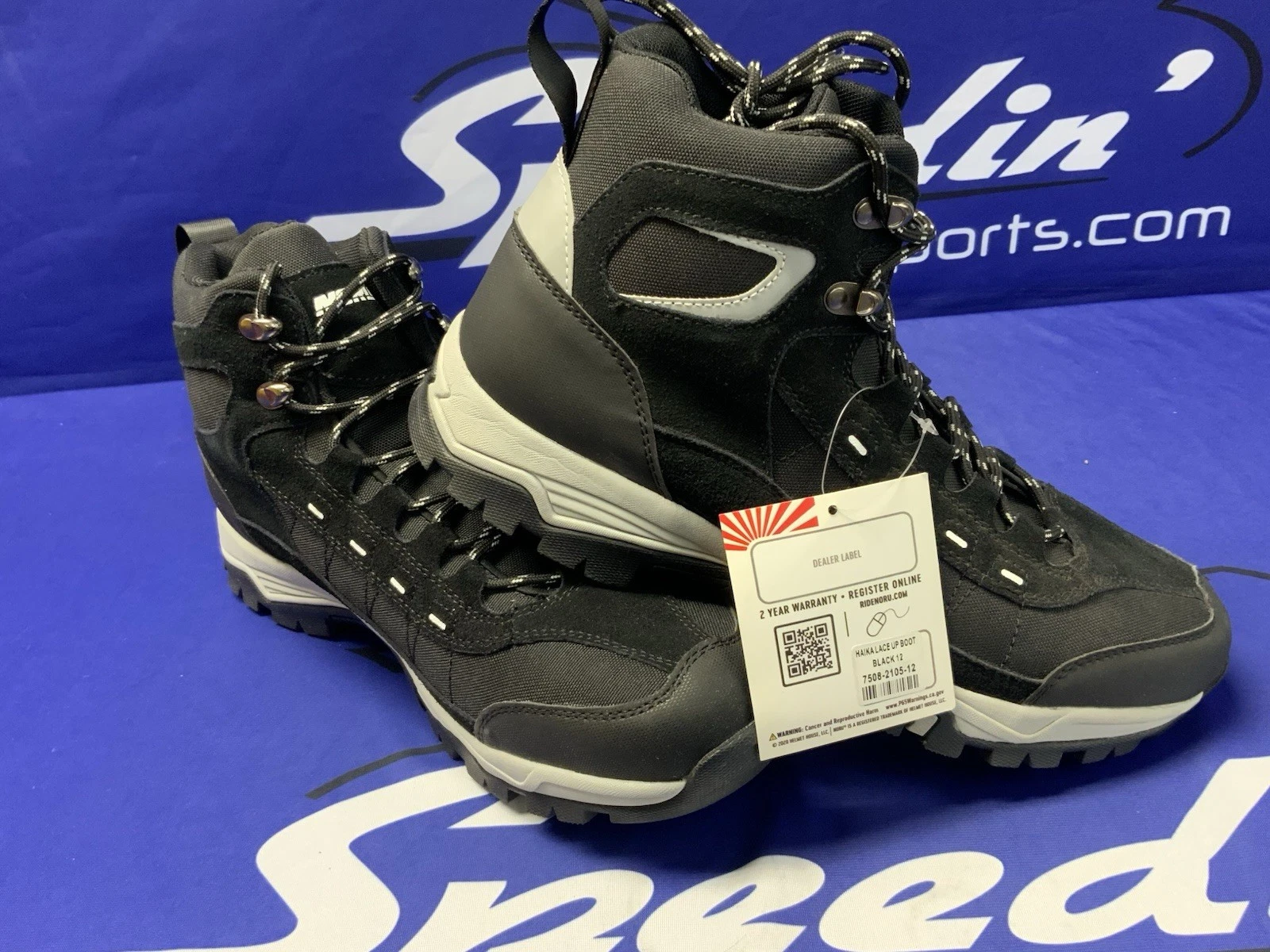 NORU Haika Short Lace-Up Style Boots Size 12 Black 7508-2105-12