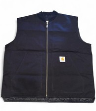 Image of Heavy duty duck canvas Rework Carhartt black quilted vest/gilet Size L