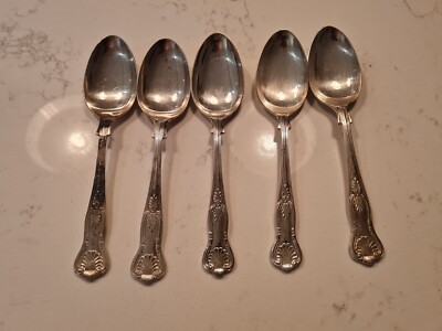 5 x Vintage Bennett & Heron Dessertlöffel Könige versilbert 18,3 cm
