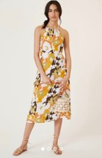 NWOT FAITHFULL THE BRAND Taormina Halter Neck Midi Dress In Floral size L