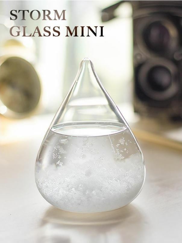 Storm Glass Barometer Crystal Drop Water Shape Weather Forecaster - Mini