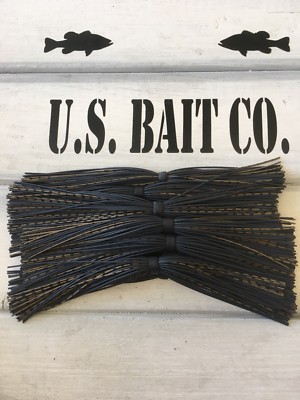 Usbaitco Bass Jig Skirts – Living Rubber – 10-Pack – 5” – Pumpkin River Craw – Freshwater Fishing