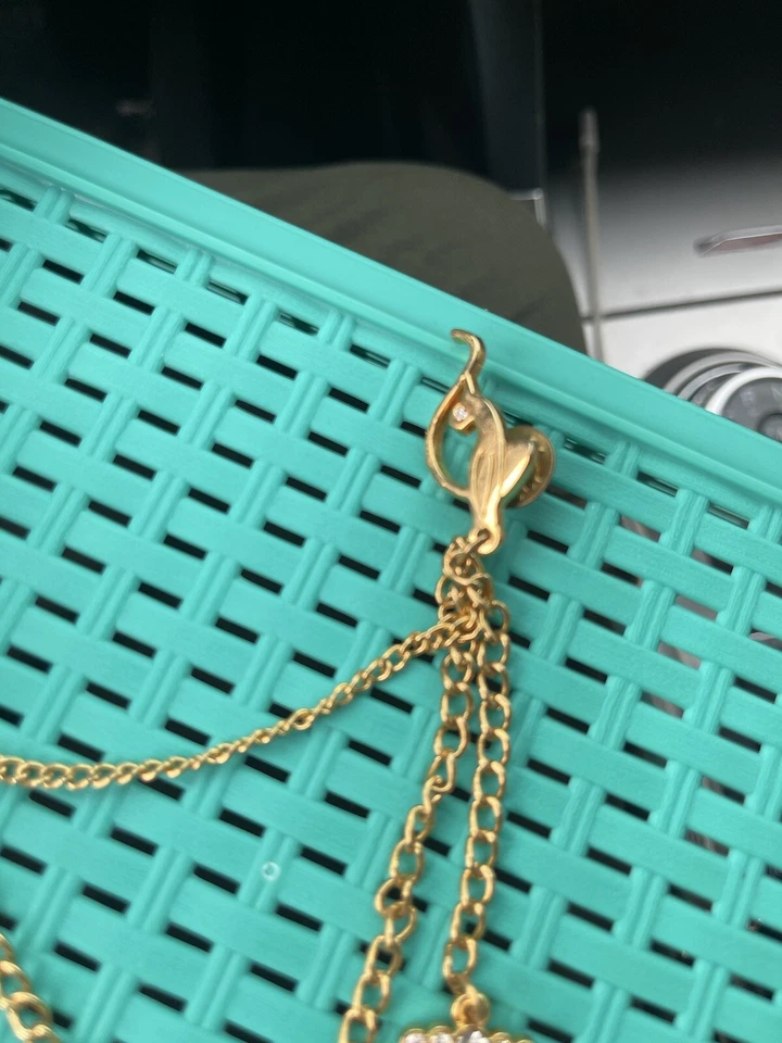 Винтажная многослойная золотистая брошь Baby Phat - Изображение 3 из 4