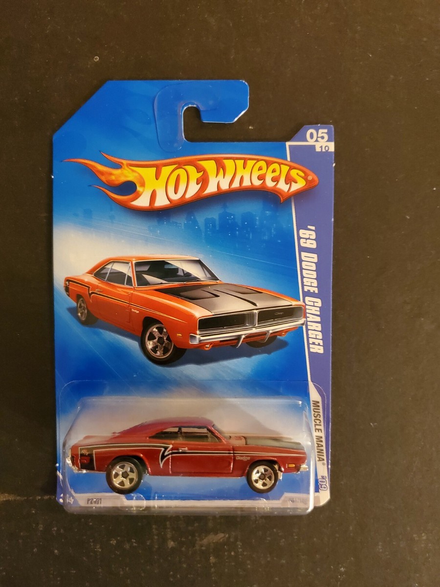 2009 Hot Wheels Muscle Mania #5/10, '69 Dodge Charger, Dark Red