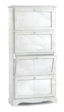 SCARPIERA 4 ANTE RIBALTA PORTA SCARPE BIANCO OPACO ARTE POVERA CLASSICO