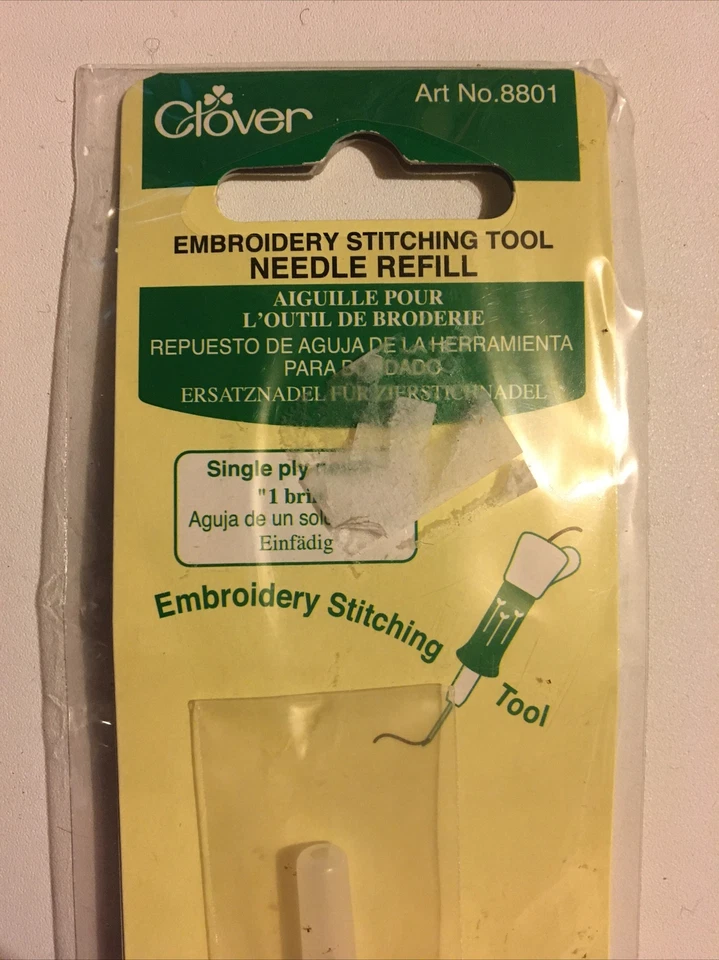 Clover Embroidery Stitching Tool Needle Refill-Single Ply 1" Brin 8801 NEW!  - Image 2 of 4