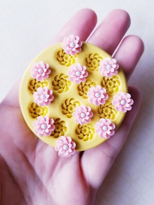 Tiny flowers mold food safe mold earring mold candy mold  polymer clay resin