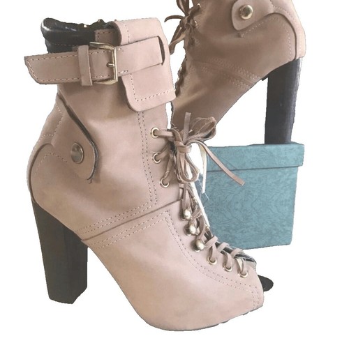 ALLSAINTS Dusty Suede Cap Toe Lug Sole Combat Boots Brown  display picture 3