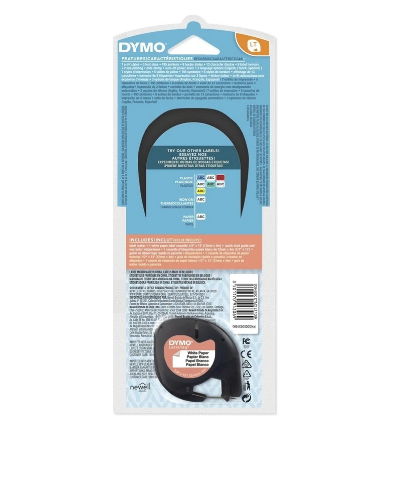 Dymo Personal Label Maker Letratag Labeller LT-100H – Blue **Free Postage** - image 2 of 3