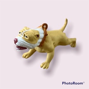 Rare Hood Hounds Barking Pink Nose Pit bull Dog 1.75" Diorama Figure Figurine