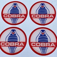 Ford Shelby Cobra Mustang Wheels Center Cap Decals Steering Emblems 48mm White