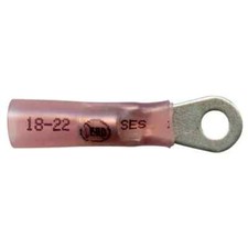 Heat Shrink Solder Ring Terminal 22-18 Gauge 8 Stud Made in USA - 10 Pack