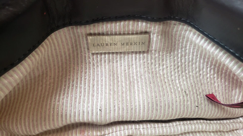 Clutch de couro preto Lauren Merkin usada - Imagem 2 de 4