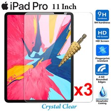 x3 Full Tempered Glass for Apple iPad PRO 11 inch screen protector 4th Gen 2020
