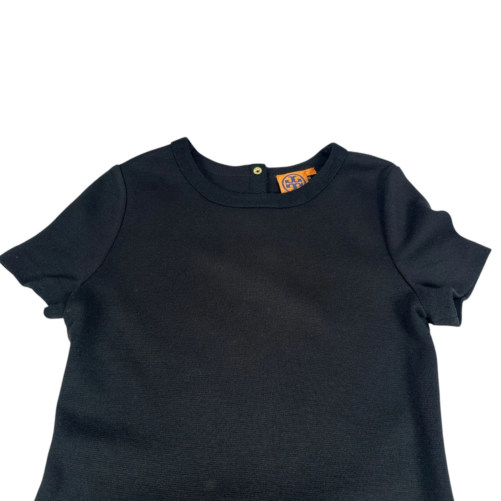 Abito donna Tory Burch Anthea lana piccolo nero tasche davanti manica corta