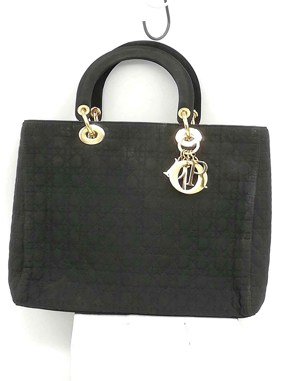 Christian Dior Lady Dior Black Nylon Cannage Bag RU 1919 Y2K Authentic Vintage