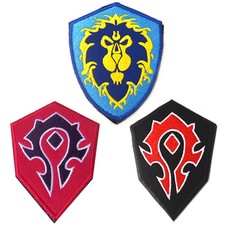World of Warcraft Alliance Horde Flag Patches WOW BADGE Embroidered Patch