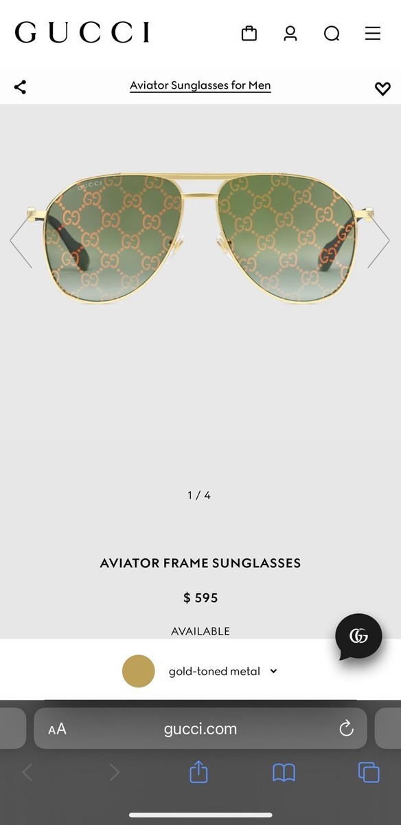 Gucci Aviator Reflective Lens Unisex Authentic | eBay