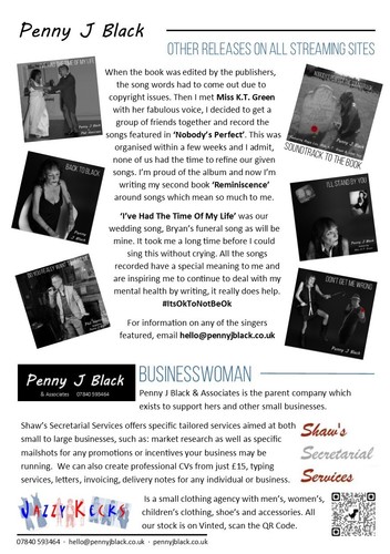 Personal Signed Copy of Nobody's Perfect by Penny J Black (Hardback, 2019) & CD - Picture 5 of 5