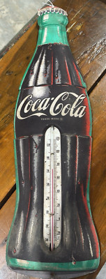 Vintage Coca Cola 1950s Bottle Thermometer - Working!
