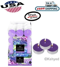 30 PCS Lavender Tealight Candles Highly Scented w/ Essential & Natural Oils -New