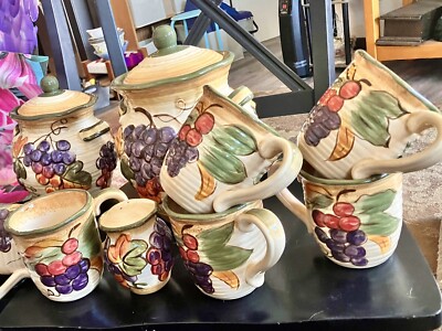 Certified International Tuscany ️Pamela Gladding Canisters, Mugs & Salt/Pepper